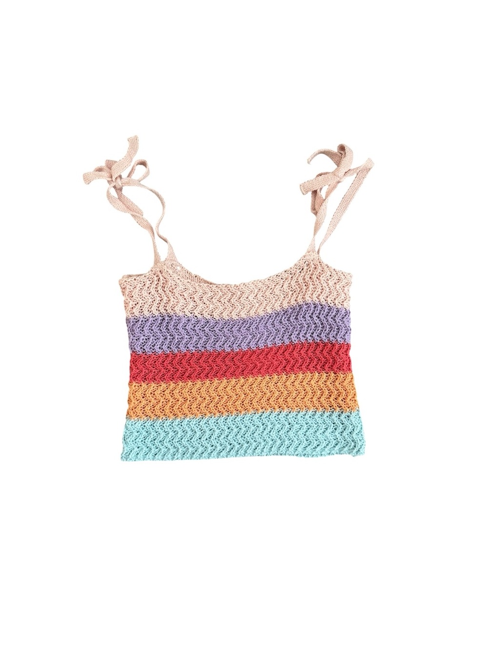 Shop Zoco NWT POL multicolor Striped Crochet Tank